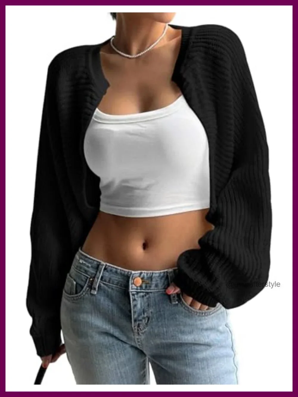 Women's Bolero Shrug Rib Knit Cropped Cardigan Long Sleeve Open Front